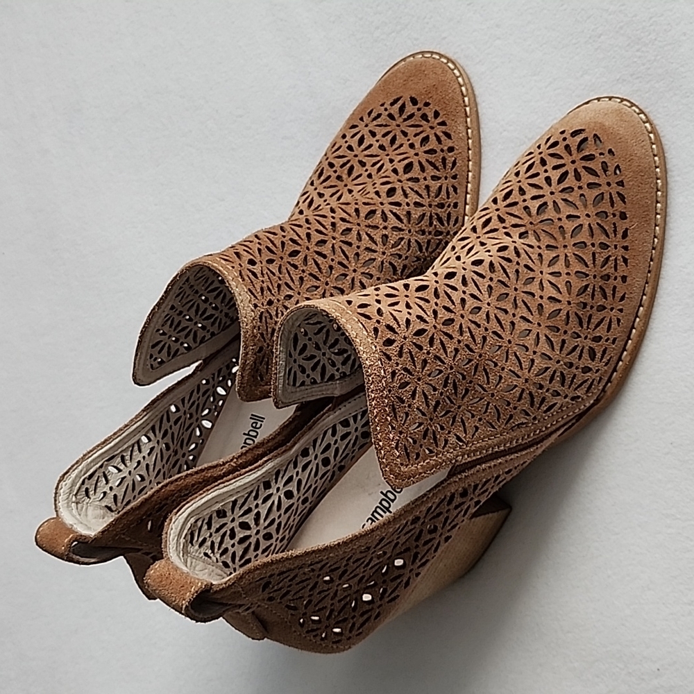 Jeffrey Campbell Suede Leather Laser Cut Booties